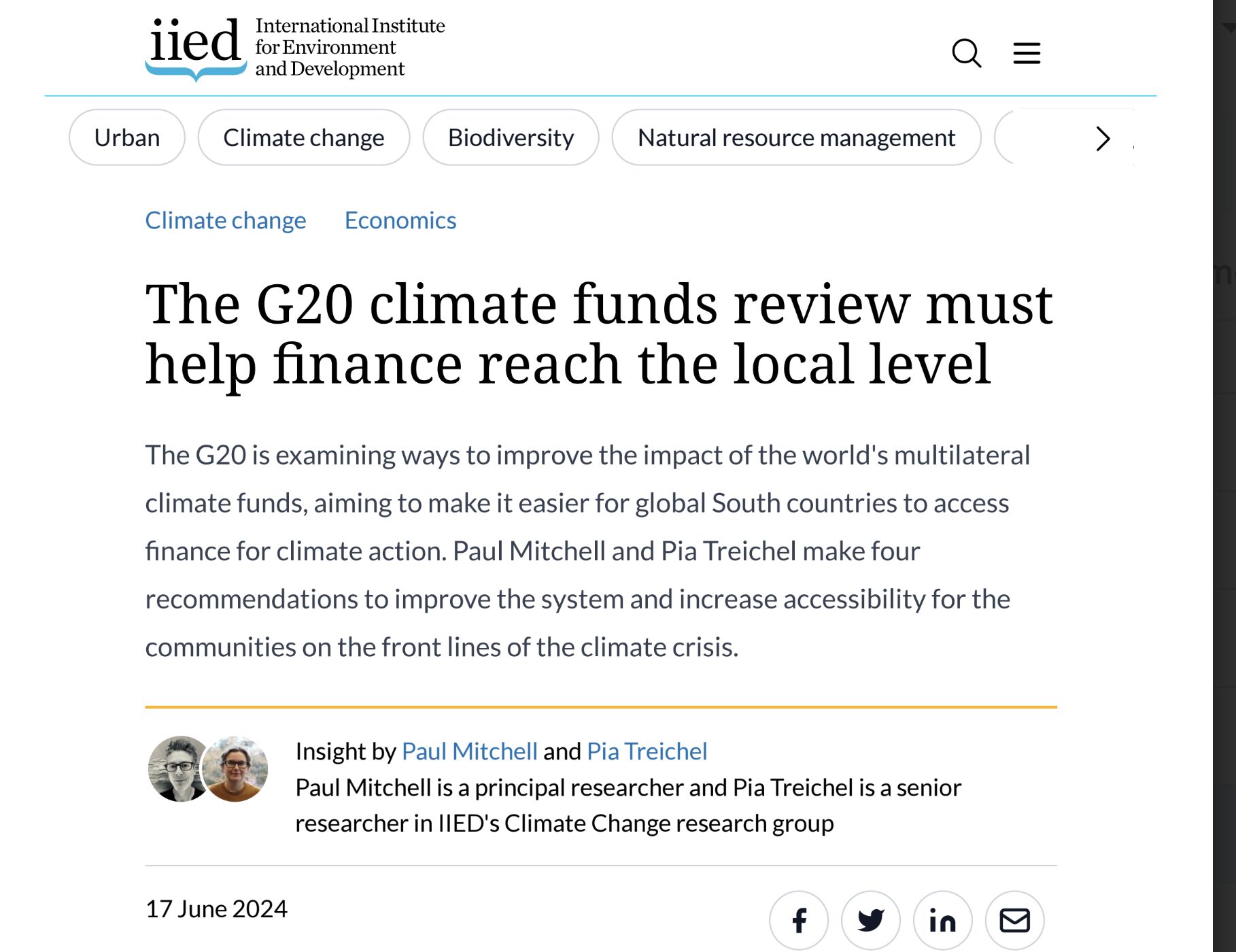 The G20 Climate Funds Must Help Finance Reach the Local Level